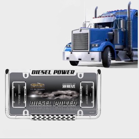 NWT Cruiser Accessories “Diesel Power” Chrome License Plate Frame - Picture 4 of 14